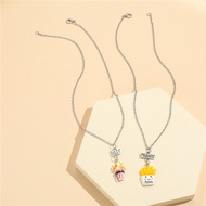 Popcorn Item BFF Cute Children's Accessories Best Friend Necklace Cartoon French Fries Necklace ZEVB