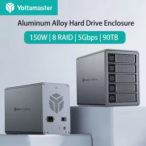 Yottamaster 2/4/5 Bay HDD SSD Enclosure 150W Type B USB 3.0 SATA Docking Station 90TB 3.5"/2.5"Hard 