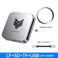 KEBIDUMEI Adsorption Card Reader 4-in-1 USB-C High Speed SD/TF/CF/USB-A OTG Adapter for iPhone 16/15