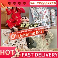 Crayon Shin Chan Pyjamas Women New 6 Designs Cartoon Sleepwear Cute Long Sleeve Set Loose Pajamas Ja