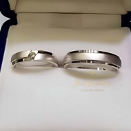 Men's/women's SILVER WEDDING COUPLE FIANCE RING - J374
