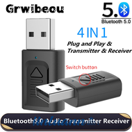 Jinl บลูทูธ4 In 1 USB 5.0เครื่องรับสัญญาณเสียงแจ็ค AUX RCA 3.5มม. บลูทูธไร้สายขนาดเล็กแล็ปท็อปในรถยนต์อะแดปเตอร์สำหรับทีวี