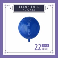 22 INCH BLUE FOIL BALLOONS 4D BALLS - 4D FOIL BALLOONS ORBZ - 4D FOIL BALLOONS MYLAR BALLOONS - ROUN