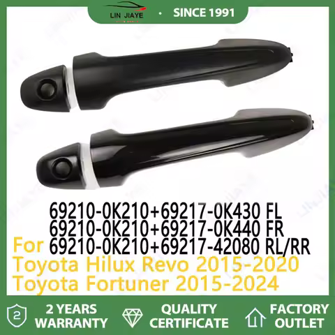 BLACK Outside door handle for Toyota Hilux Revo 2015-2020 Toyota Fortuner 2015-2024 69210-0K210 LH 6