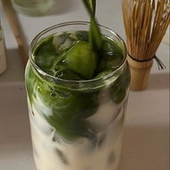 Free lid + Asthetic Glass Cup Straw