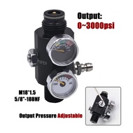 HPA Regulator Dual Gauge Adjustable Pneumatic with Pin Fill Station Air Valve  Regulated Output 0 to