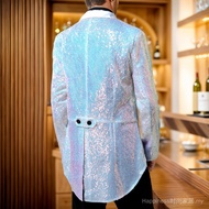 Men Suit Jacket Sequin Stage Nightclub Show Casual Party Suit Dress Blazer
