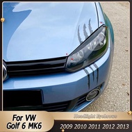 For VW Golf 6 MK6 GTI GTD R20 TSI TDI MPI 2009-2013 Car Headlamp Eyebrow ABS Sticker Decorative Stic