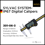 ASIMETO IP67 DIGITAL CALIPER TWO BUTTONS 0-150MM/0-6" RESOLUTION: 0.01MM/.0005" SYLVAC SYSTEM
