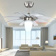 Modern Folding Fan Lights Fashion Invisible Mute Ceiling Fan Lamp 42 Inch ABS Blades Ceiling Fan Lig