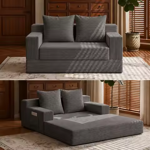 Boneless Loveseat Folding Sofa Bed, Foldable Floor Futon Sleeper Couch Bed - Convertible Sofa Bed, C