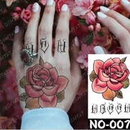 Seri HL Tato Temporer Tahan Air Temporary TATO Punggung Tangan Motif topeng Setan Merah Hitam Bunga Mawar Hitam Anti Air Tahan Sementara