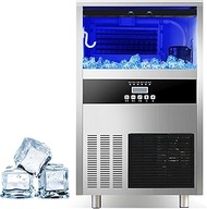 Ice Cube Makers, Commercial Ice Maker Machine, 132 Lbs/24H Stainless Steel Under Counter Ice Machine