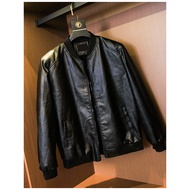 inside plus velvet thickening Washed PU leather Light Business Baseball Collar Jacket Jacket Men s L