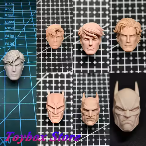HL1839 New52 1/12 Anime DC Dark Black Hero Batman Aquaman Superman Unpainted Head Sculpt For 6" Ml S