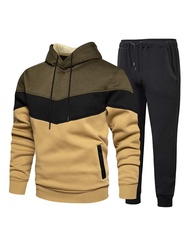 Men's Jogging Tracksuit 2 Piece Athletic Outfit Hoodie Sports Sweatsuit Pullover Suit Sets