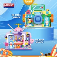 Balody Block 21266-7 Doraemon Magic Camera Television With Light Gift Decoration Building Brick Toy