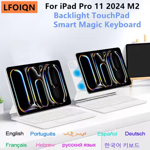 Magic Keyboard For New iPad Pro 11 2024 iPad Pro 11 (M4) 11" Smart Case Portuguese Spanish Hebrew Ar
