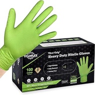 TITANflex Thor Grip Heavy Duty Green Industrial Nitrile Gloves with Raised Diamond Texture, 8-mil, Latex Free, 100-ct Box