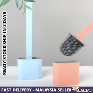 Encora Deep Cleaning Flexible Brush Head Silicone Toilet Bowl Cleaner With Double Layer Holder