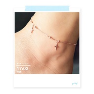 Style Without Box Zhengsheng Sterling Silver Jewelry 925 Anklet (Rose Gold)