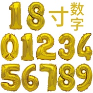 halloween balloon balloon set 60cm Fat Body Number 0-9 Aluminum Film Balloon Birthday Party Backgrou