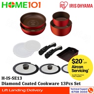 Iris Ohyama Diamond Coated Cookware 13Pcs Set H-IS-SE13