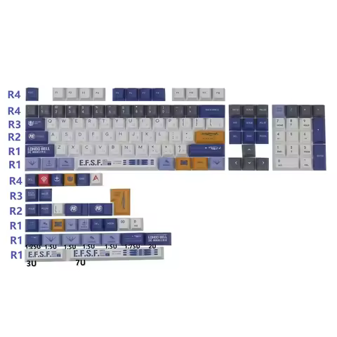 PPT Keycaps 136Keys Anime Gundam Cherry DYE-Sublimation Personalise Keycap For Mechanical Keyboard G