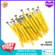 Ribbed Plastic Drywall Anchor Kit-Wall Anchors with Screws-Plastic Self Drilling Drywall Multi Size