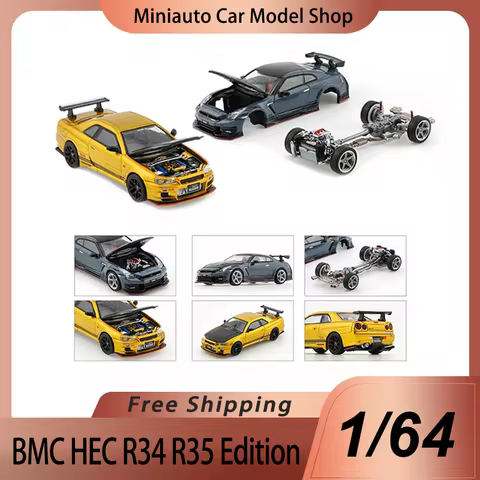 Snew In Stock Bmc 1:64 Top Secret Gtr34 Gtr35 Alloy Miniature Diecast Model Top Secret 35 Gt-R Bnr34