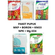 MKP PAK TANI + BORON + KNO3 PUTIH + NPK 16.16.16 MUTIARA + Magnesium Sulfate Paket pupuk penyubur tanaman buah dan sayuran Rekomonded untuk Anggur Kemasan Repack BISA COD