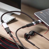 [playground] 1Pcs Weave 12CM PD Cable Ja Universal Portable 2 IN 1 USB C Headphone Adapter 10W Dongl