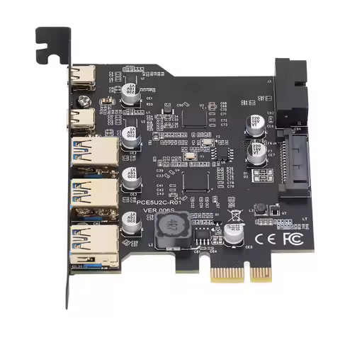 PCIe To USB 3.2 Card 5 Port 20Gbps 3 USB Type A Easy Installation PCIe Expansion Card 2 USB Type C f