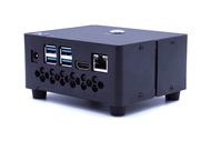 KKSB Odroid N2+ Case | Black Aluminum Odroid N2+ Enclosure with 80mm Fan | 12mm Momentary Pushbutton