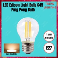 LED BULB 4W G45 clear ping pong led light Bulb Edison filament bulb E27 Warmwhite(3000K)