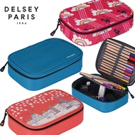 Delsey French DELSEY Pencil Case Primary School Students Middle School Students Double-Layer Large Size Stationery Box Penc