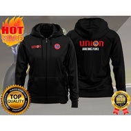 Union 76 Hoodies Motorsport Sweatshirt Full Zipper Long Sleeve Black