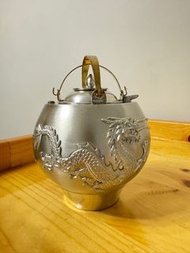 8成新錫製龍鳳温酒壺暖酒器包內膽哈爾濱tin made Unique dragon phoenix pot beverage warmer pot wine warmer antique 古董 yue