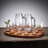 高端玻璃白酒杯套裝家用小號高品質創意壺形分酒器杯架10ml高腳