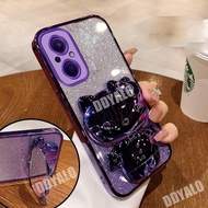 Luxury Casing for OPPO Reno 7Z 5G RENO 8Z 5G Reno7 Z 5g Case with Lovely Cute 3D Plating Kitty Cat Holder Stand Mirror Case for Girls Bling Glitter Cover