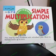 Buku KUMON anak Calistung matematika pengenalan perkalian multiply 678