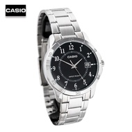 Velashop CASIO นาฬิกาข้อมือผู้ชาย สีเงิน สายสแตนเลส รุ่น MTP-V004D-1BUDF, MTP-V004D-1B, MTP-V004D