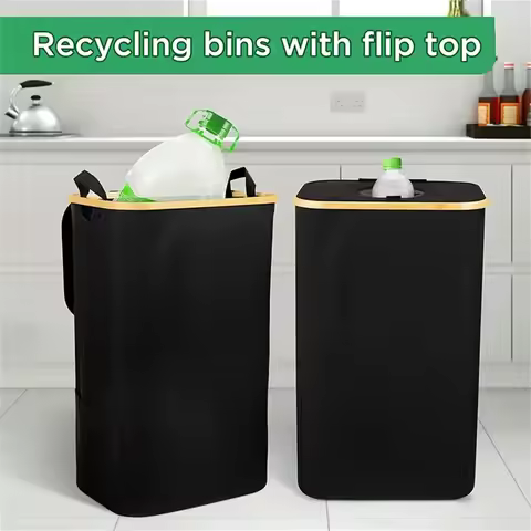 1 Set Kitchen Recycling Bin & Storage Bags, Kitchen Recycle Bin,100L Large Capacity Bottle Recycle B