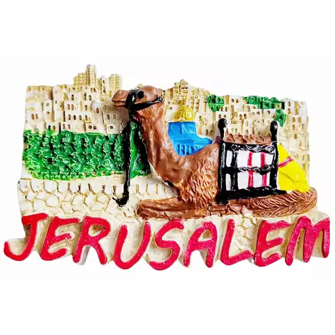 Jerusalem Israel 3D Fridge Magnet Souvenir Gift,Resin Handmade Jerusalem Refrigerator Magnet Home De