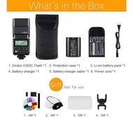 Godox โคมไฟแฟลชกล้อง TTL V350 V350S /F/c/n/o เหมาะสำหรับ Sony Fuji แคนนอนนิคอนโอลิมปัสแฟลชกล้อง DSLR