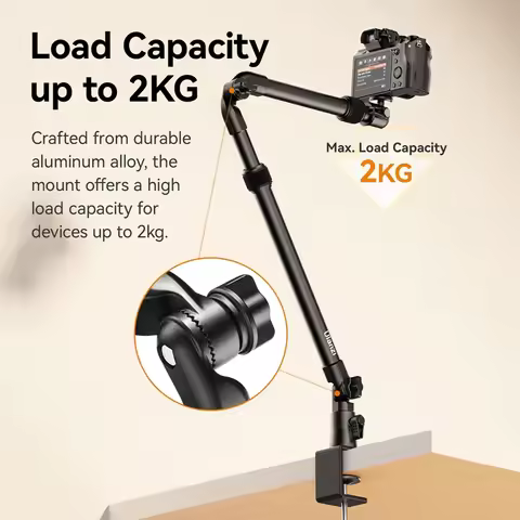 Ulanzi ZJ02 Camera Flexible Arm Stand Desk Mount Holder Extendable Arm for DSLR Camera Livestreaming