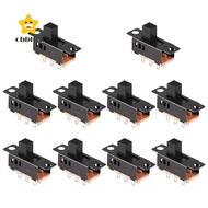 10Pcs High Knob 6 Pin 3 Position DPDT Panel Slide Switch 0.5A 50V DC