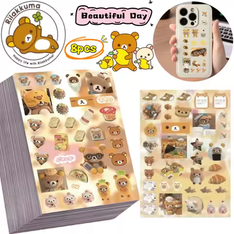 New Bandai Rilakkuma Kiiroitori Korilakkuma 8 stickers Creative high-appearance cartoon print Waterp