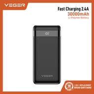 VEGER Powerbank V31 30000mAh 3 Ports USB Output 2.4A Indicator LED Digital Display Power Bank