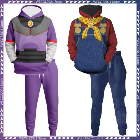Disguise Zurg Woody Cosplay Hoodie Pants Cartoon Plush Story Men Costume Halloween Adult Roleplay Ro